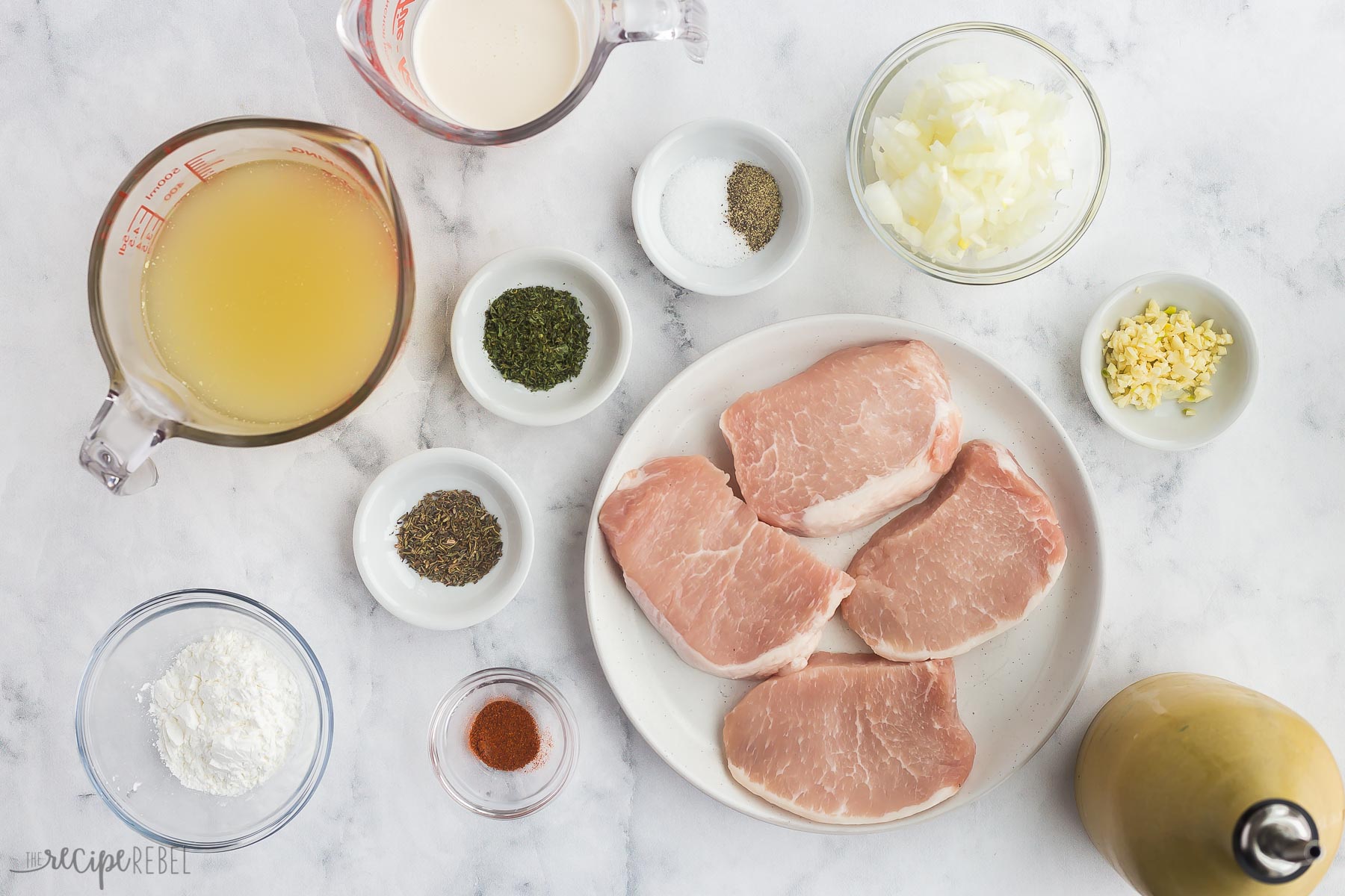ingredients needed for instant pot pork chops and gravy