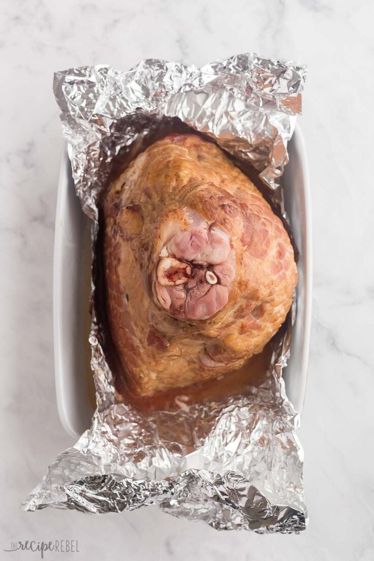 wrapping spiral ham in foil for baking