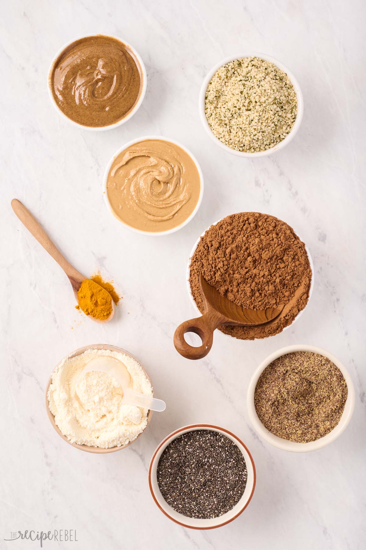 nut butters seeds grains and powders options for smoothie mix ins