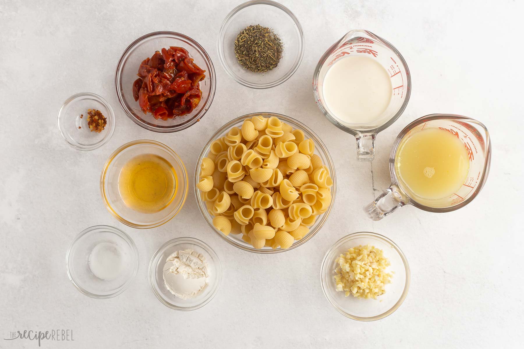 ingredients needed for sun dried tomato pasta