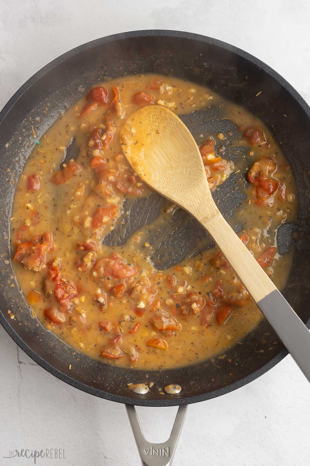 flour added to sun dried tomatoes to make roux