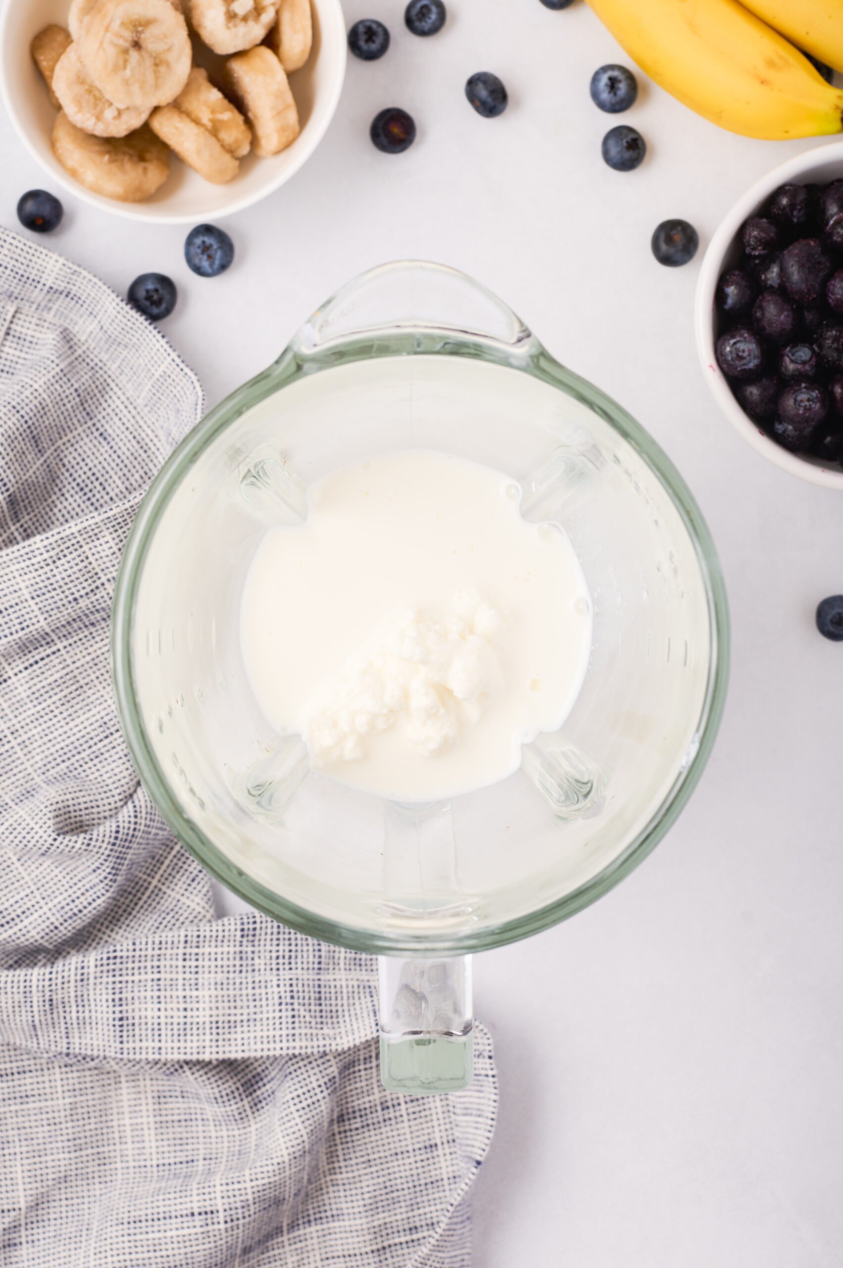 greek yogurt added to blender