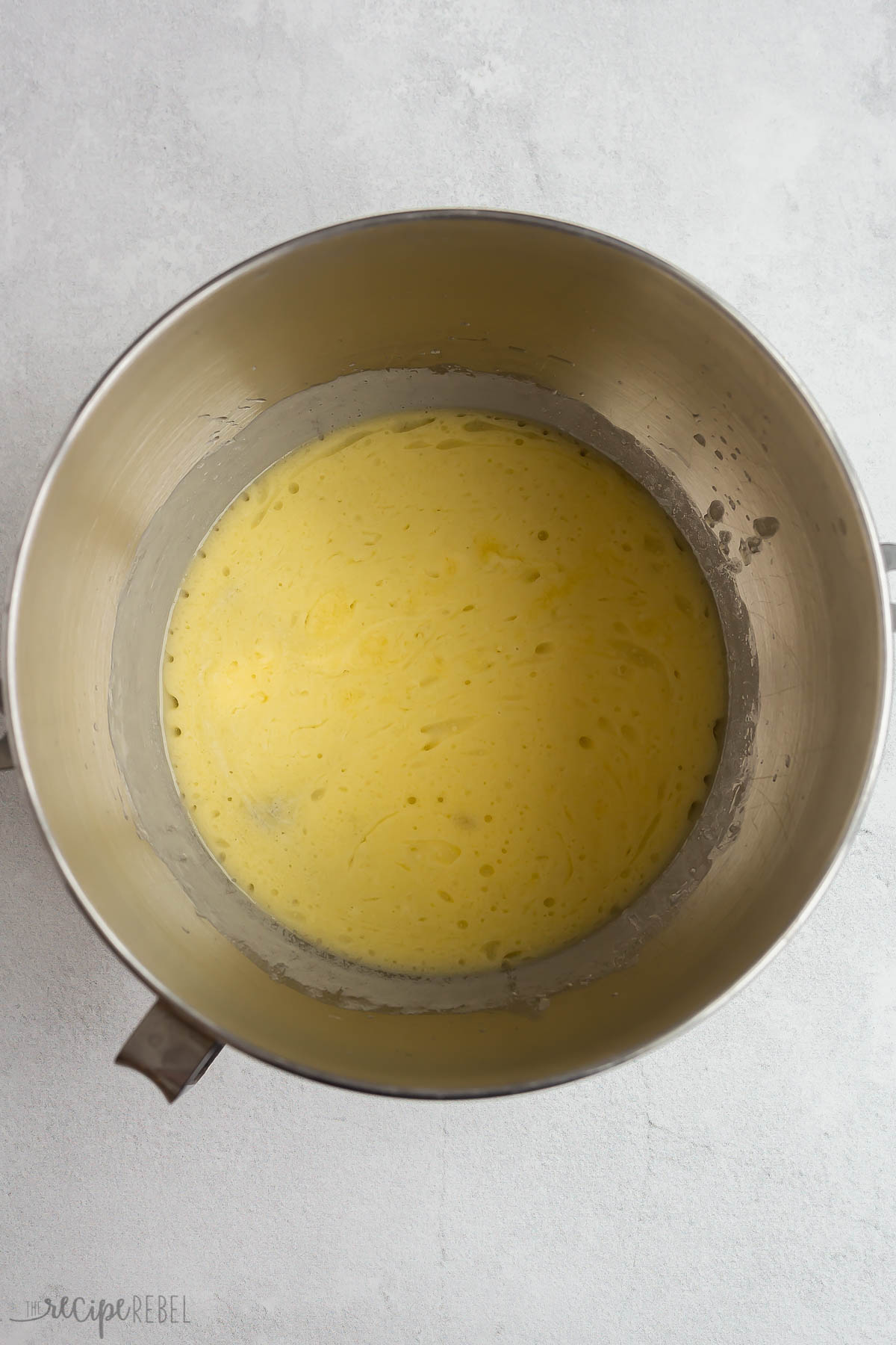 melted butter ready to add yeast mixture