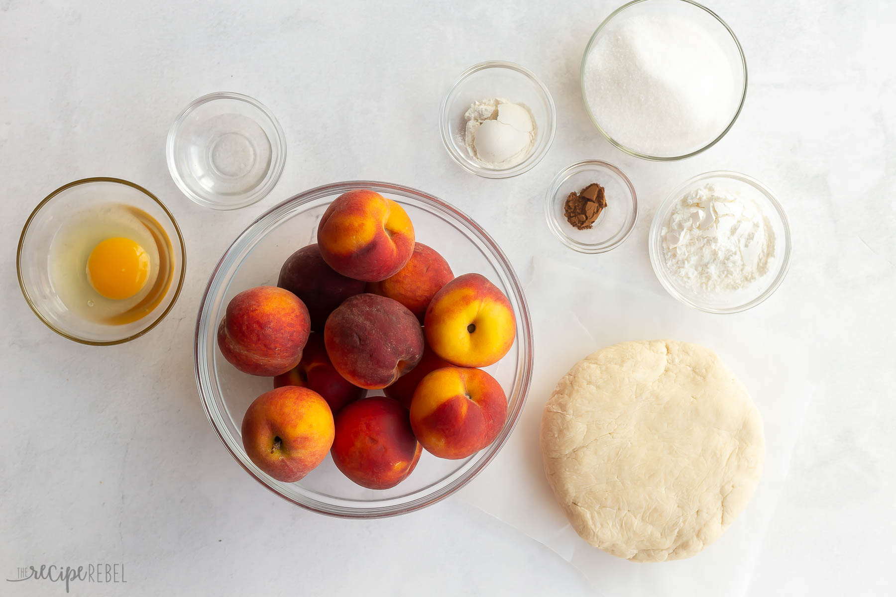 ingredients needed for peach pie.