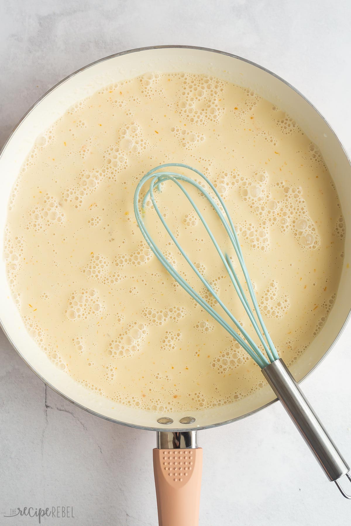 cooking custard for homemade ice cream.