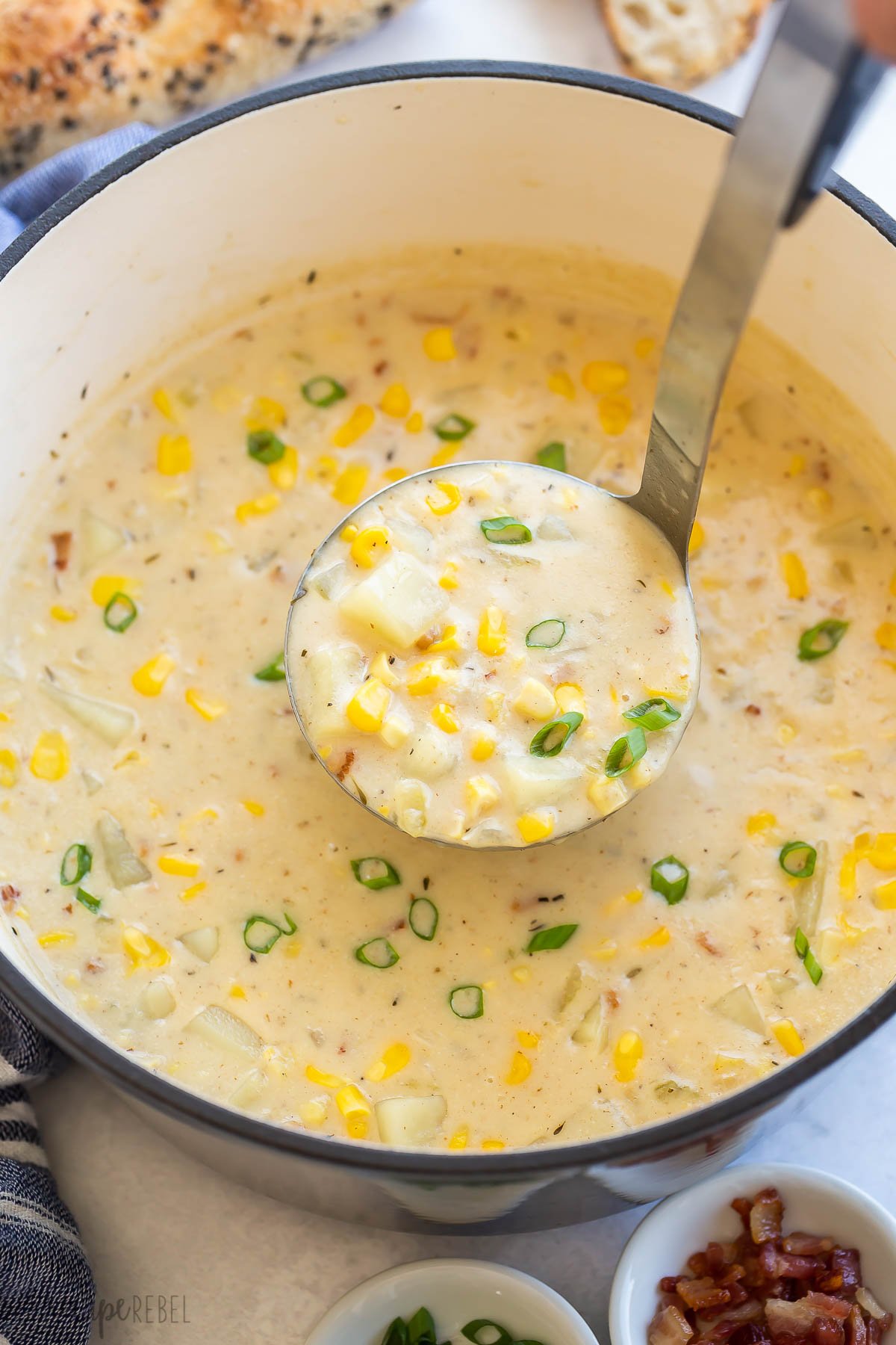 Instant Pot Chicken Potato Corn Chowder with Bacon