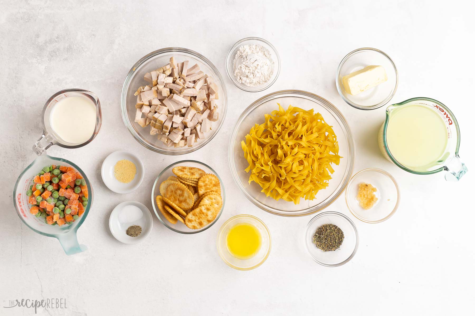 ingredients needed for chicken noodle casserole.