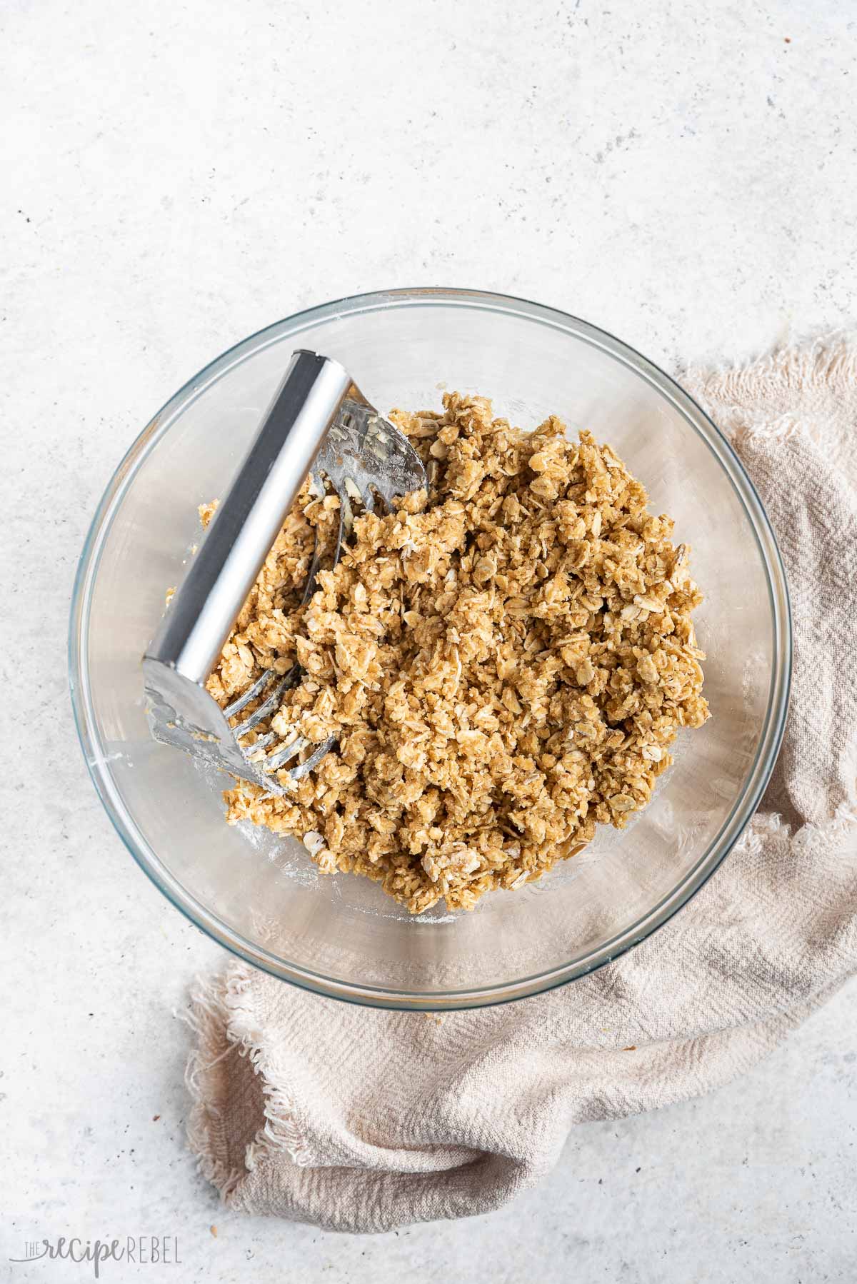 streusel mixed together with pastry cutter.