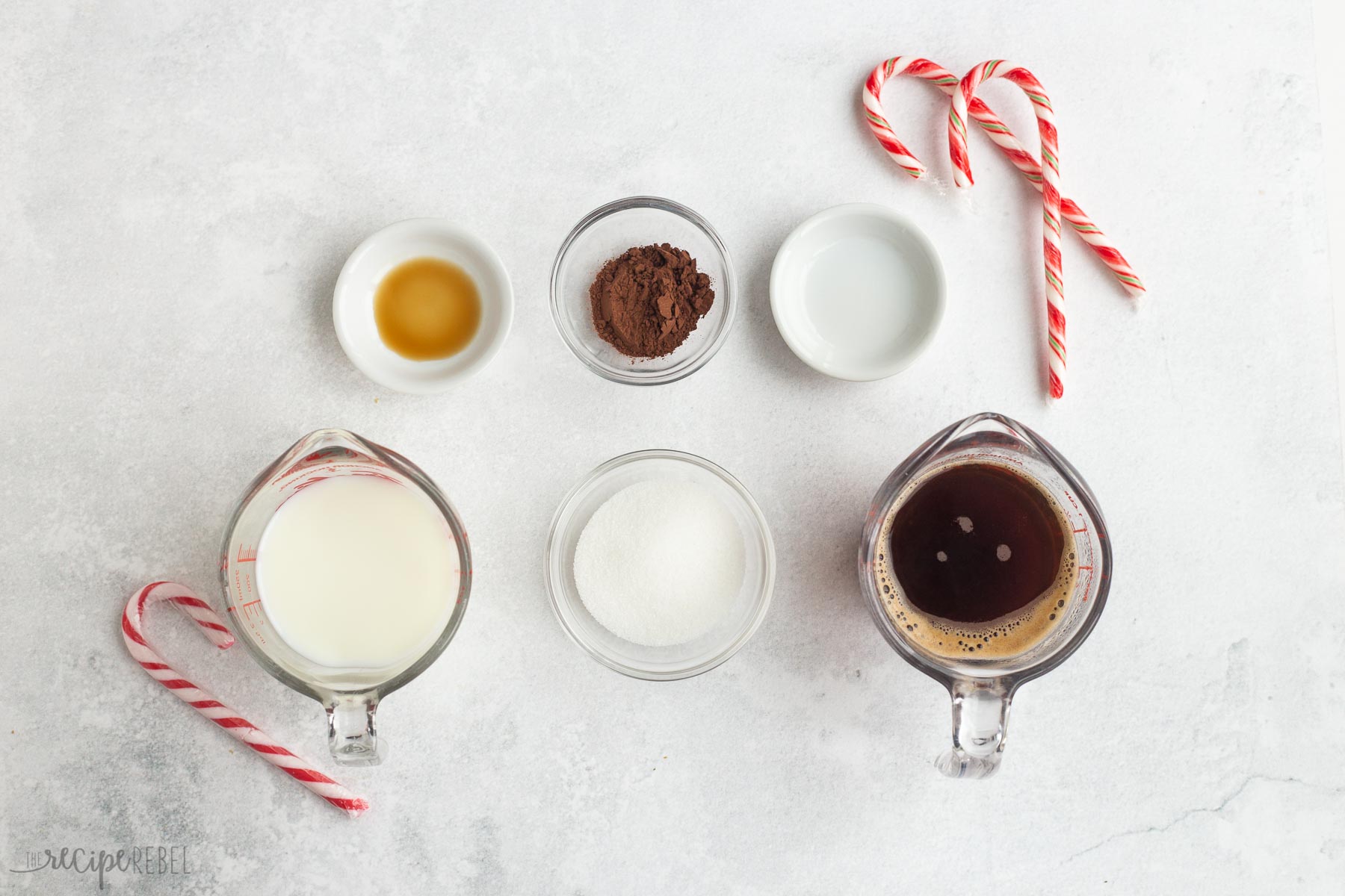 ingredients needed for peppermint mocha.