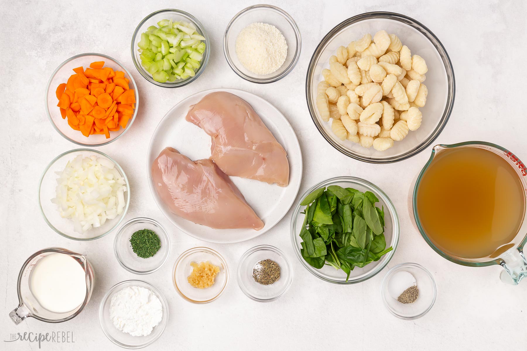 ingredients needed for slow cooker chicken gnocchi soup.
