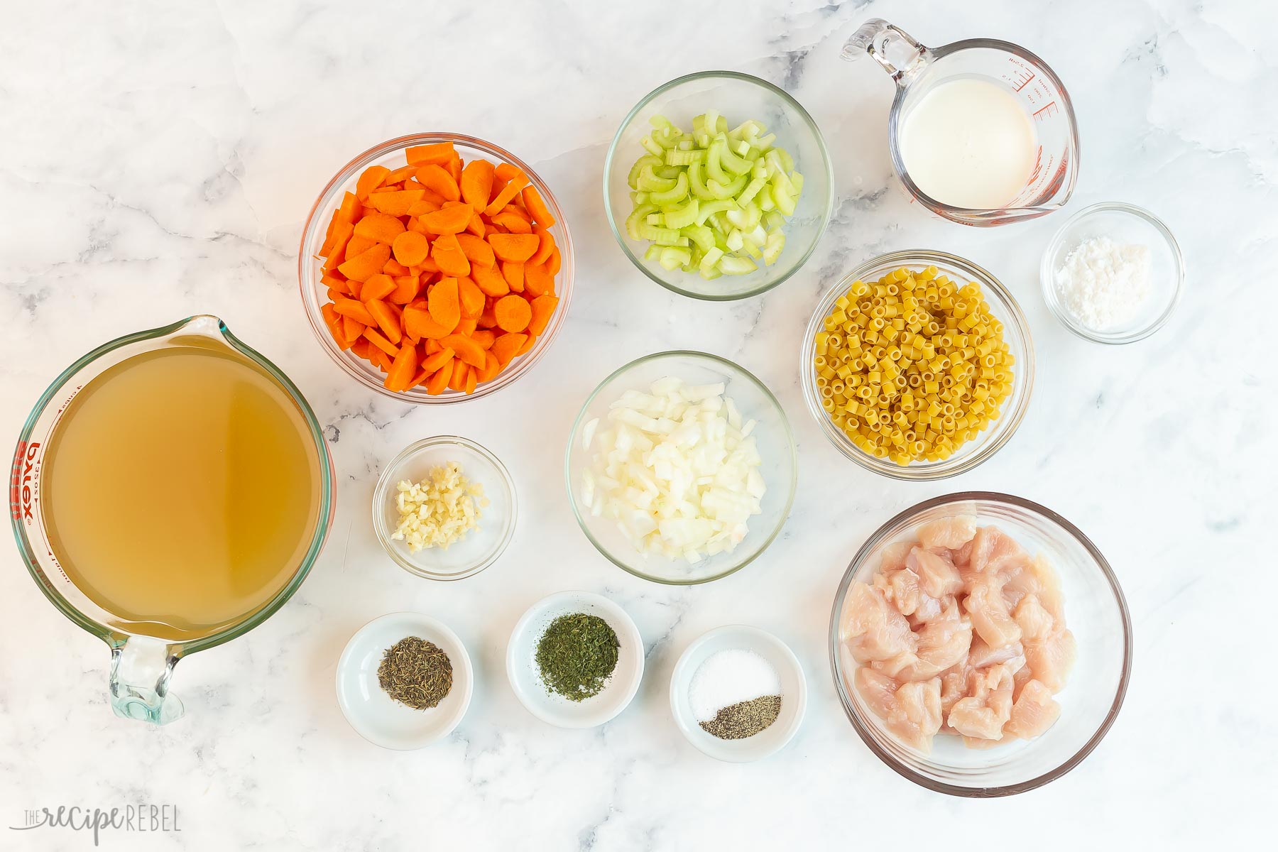 ingredients needed for instant pot chicken noodle soup.