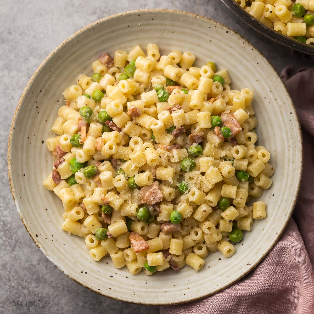 Ditalini Pasta with Bacon and Peas - The Recipe Rebel