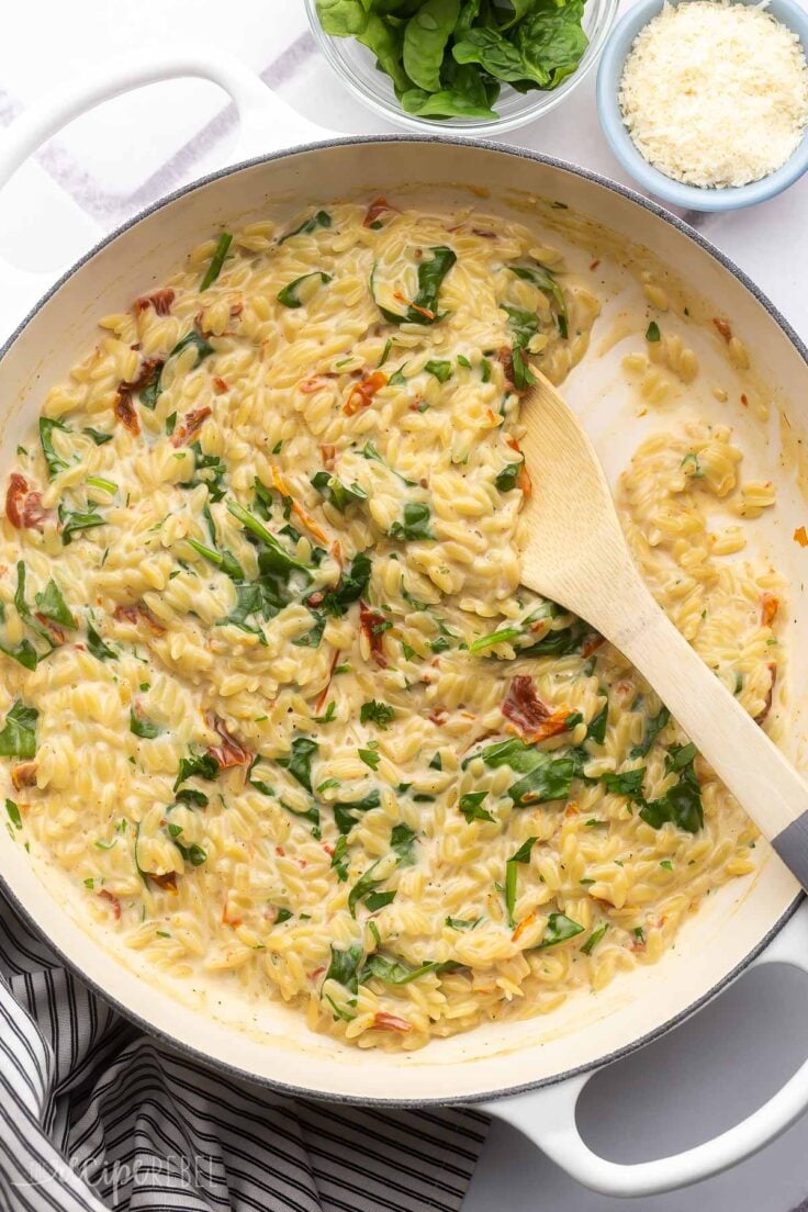 Sun Dried Tomato and Spinach Orzo recipe The Recipe Rebel