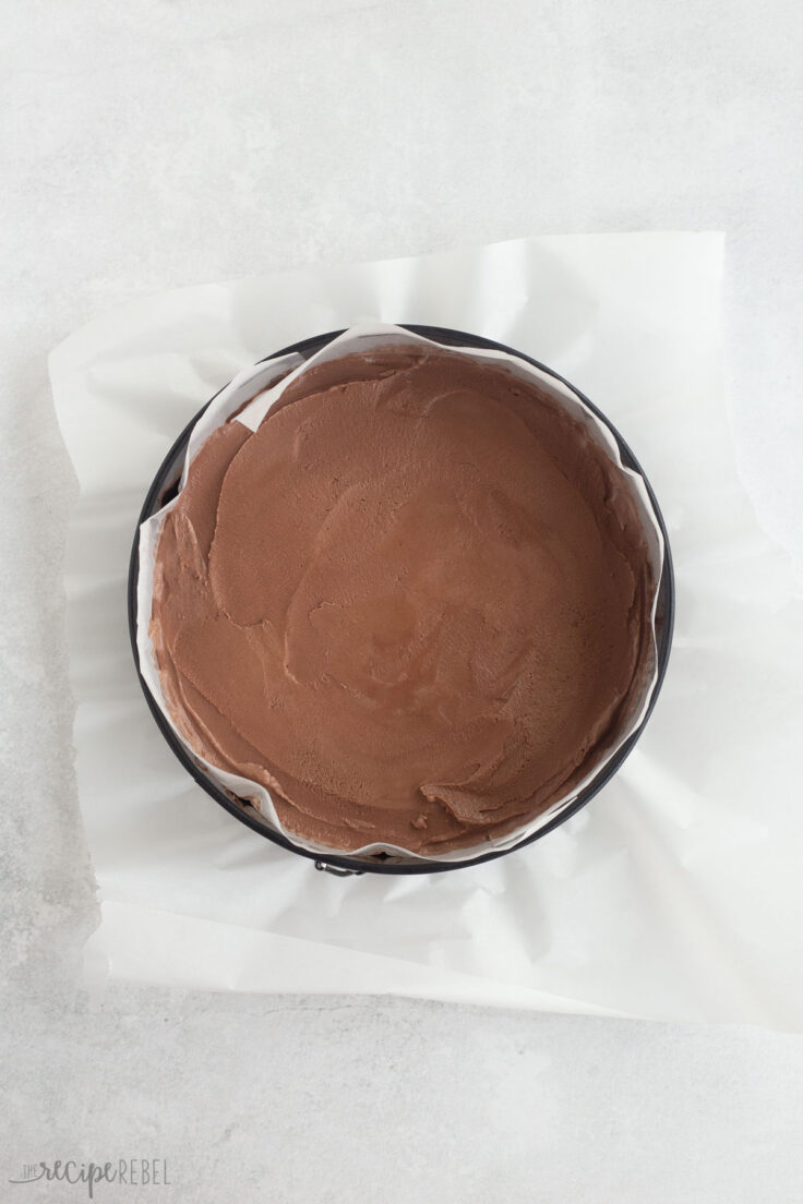chocolate ice cream layer for dq ice cream cake.