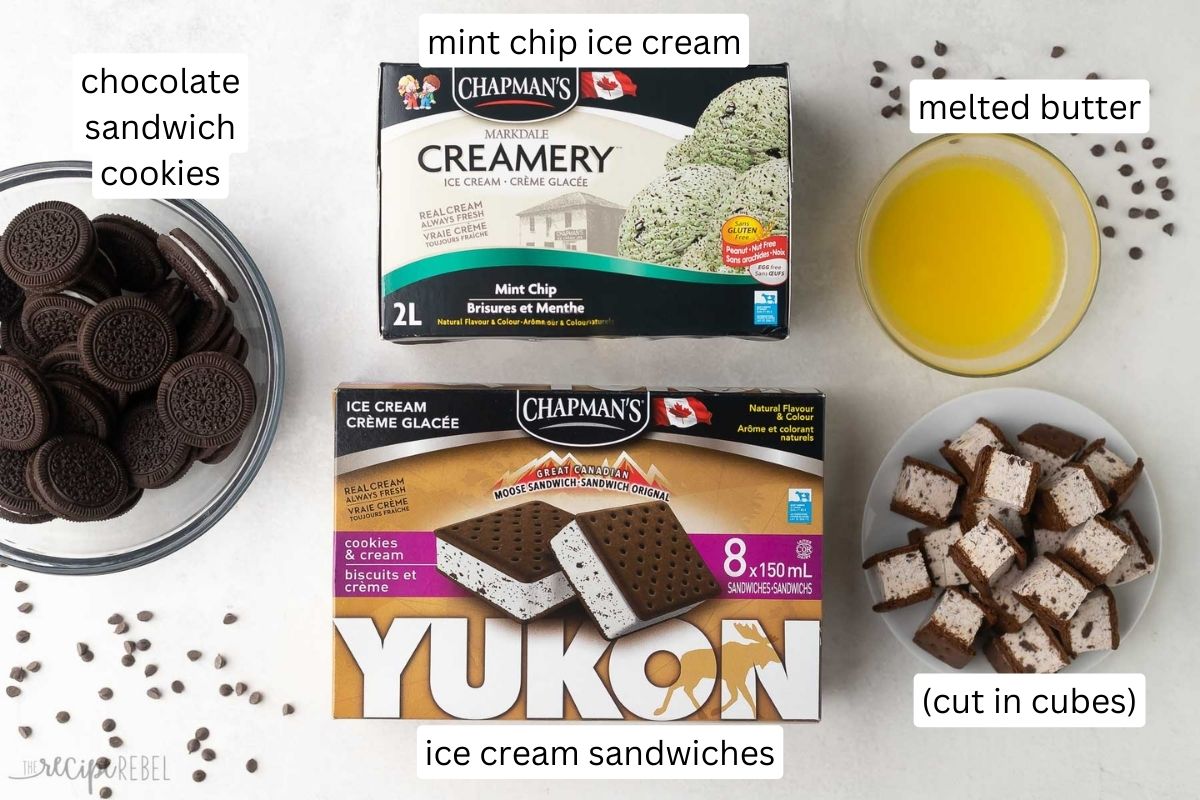 ingredients needed for grasshopper ice cream pie.