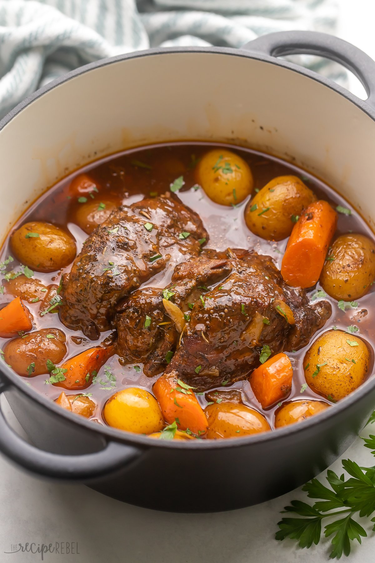 Pot Roast in a Dutch Oven.