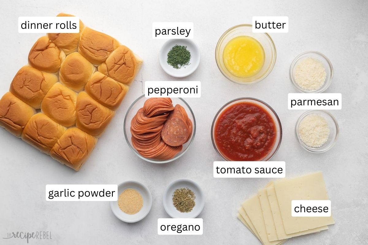 Ingredients for Pizza Sliders.