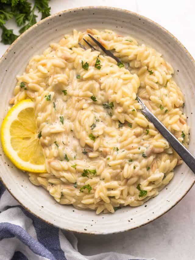 One Pot Lemon Orzo Pasta - The Recipe Rebel