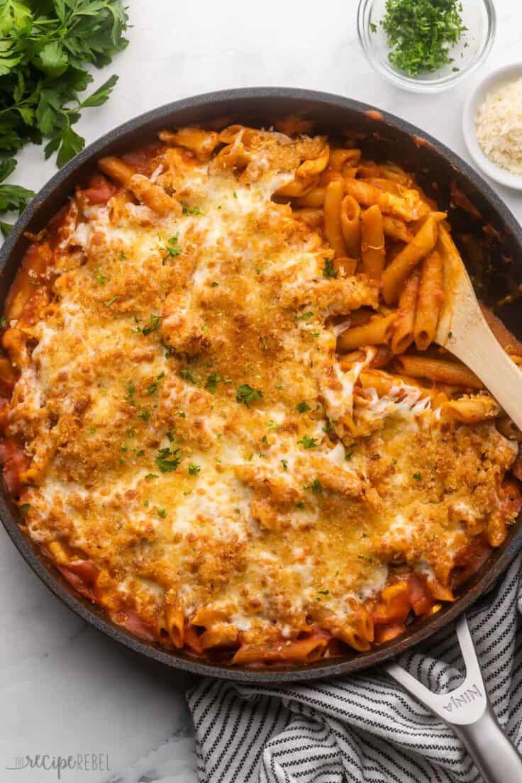 Chicken Parmesan Pasta recipe The Recipe Rebel [VIDEO]