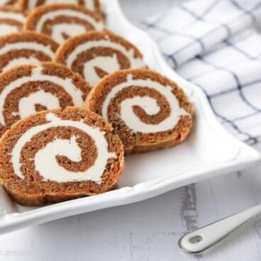 dessert now dinner later carrot cake roll.