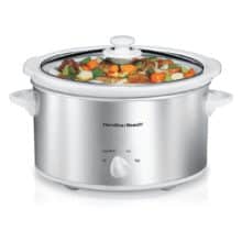 Hamilton beach 4 quart slow cooker white and silver.