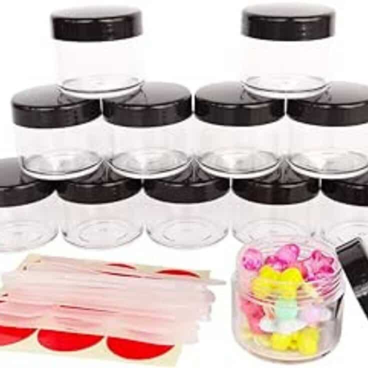 large pack of cosmetic containers small jars.