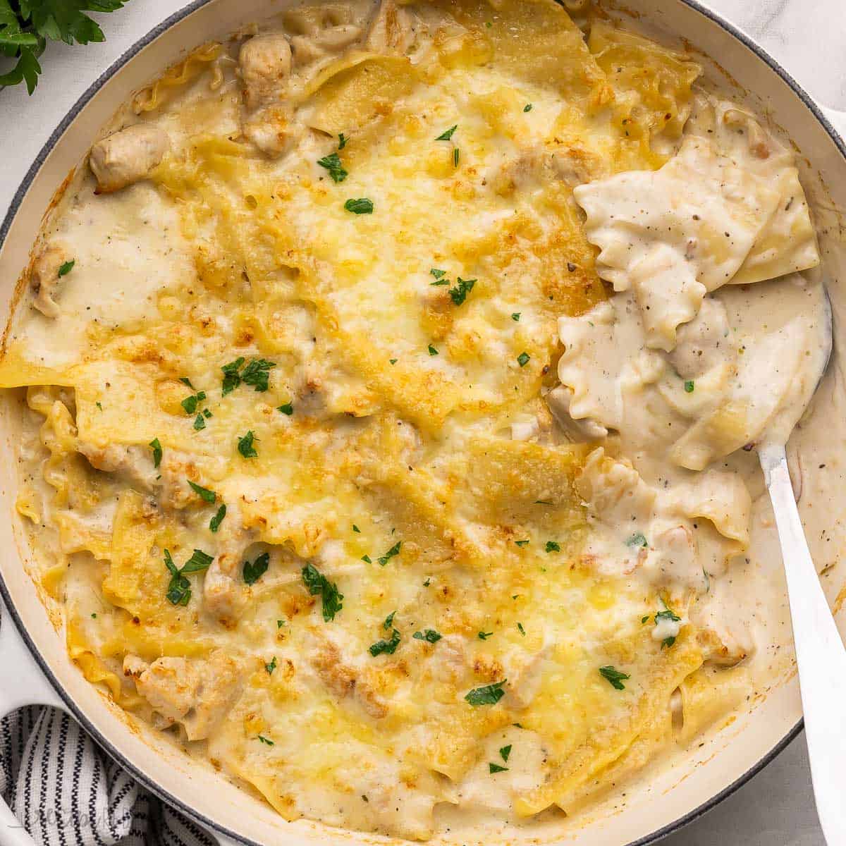 White Chicken Skillet Lasagna-image