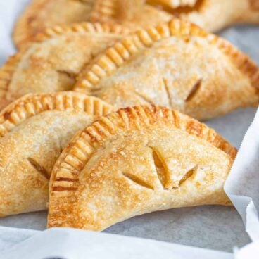 close up of air fried apple hand pies