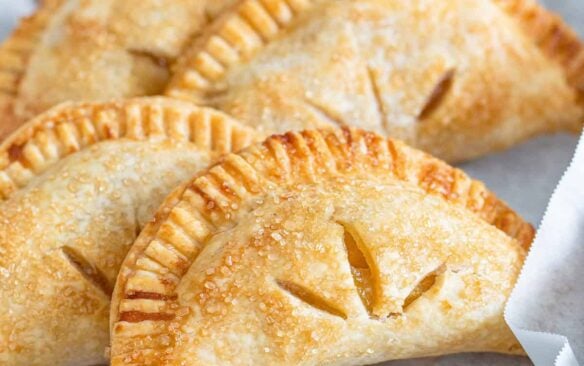 close up of air fried apple hand pies