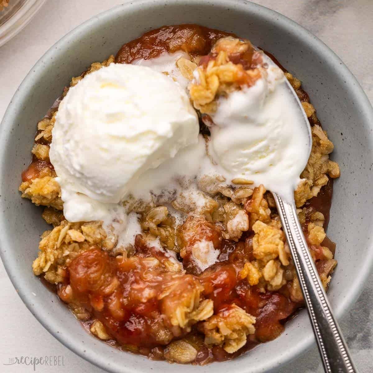 Rhubarb Crisp Recipe + VIDEO