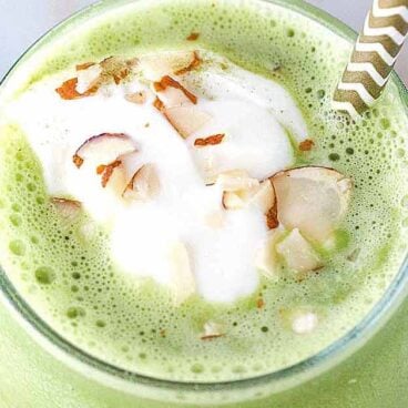 match green smoothie in a glass.