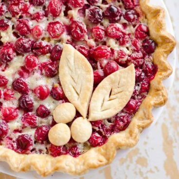 cranberry orange custard pie from the creative bite.