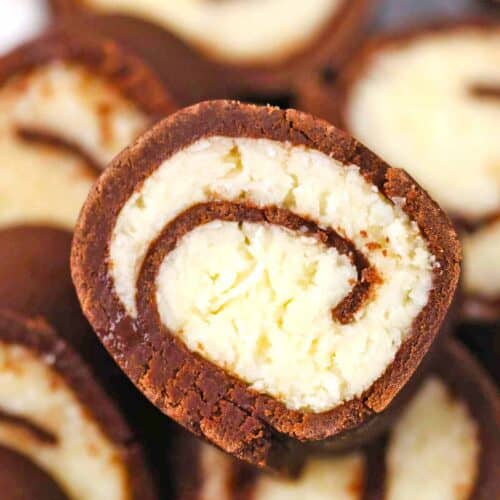 no bake almond joy roll from sweet and savory meals.